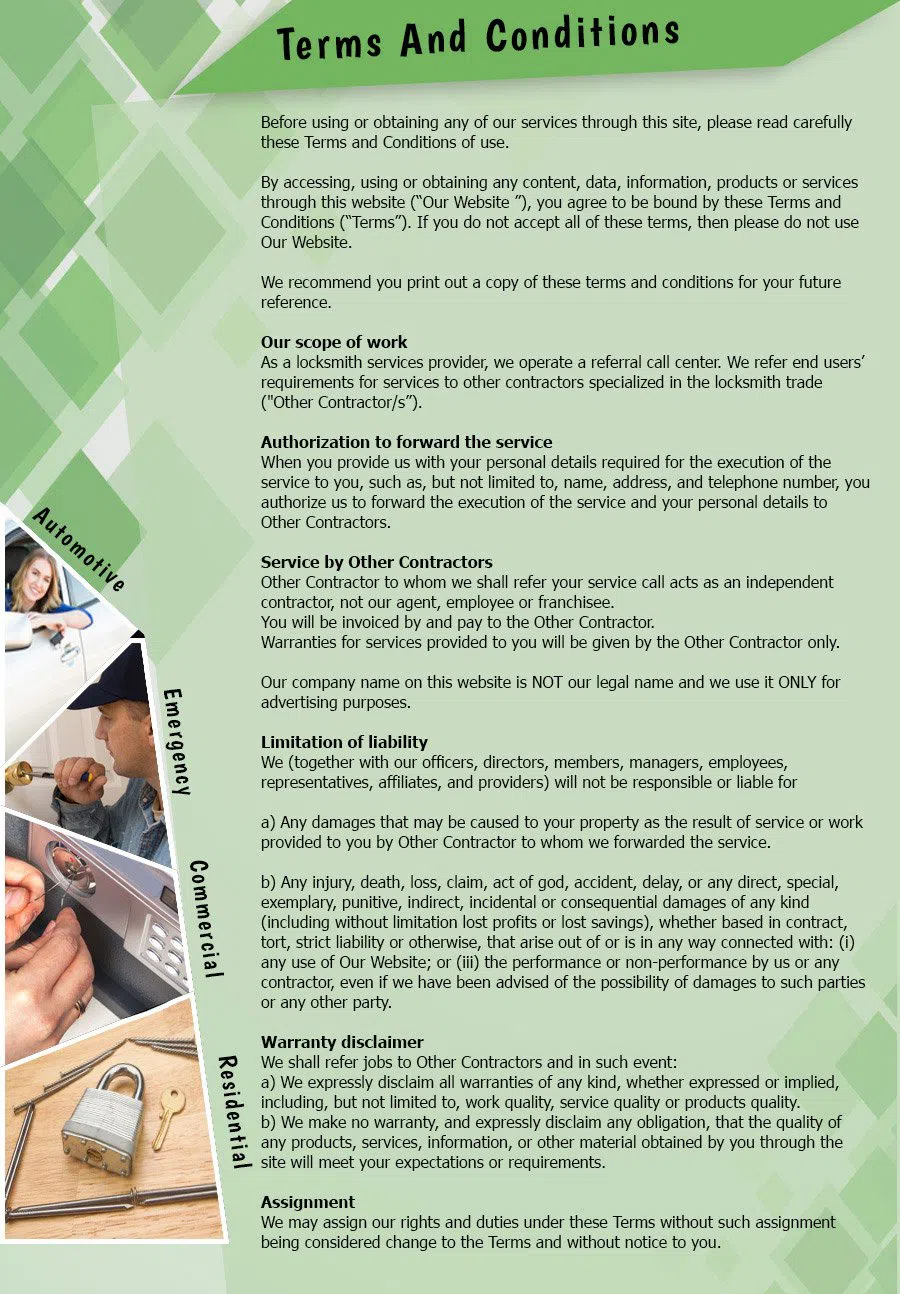 Lock Safe Services Lawrence Township, NJ 609-285-3947 - TermsAndConditions-2